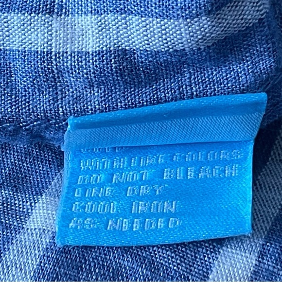 J. McLaughlin Trim Fit Linen Cotton blend button down Shirt blue 35480 - Picture 12 of 12